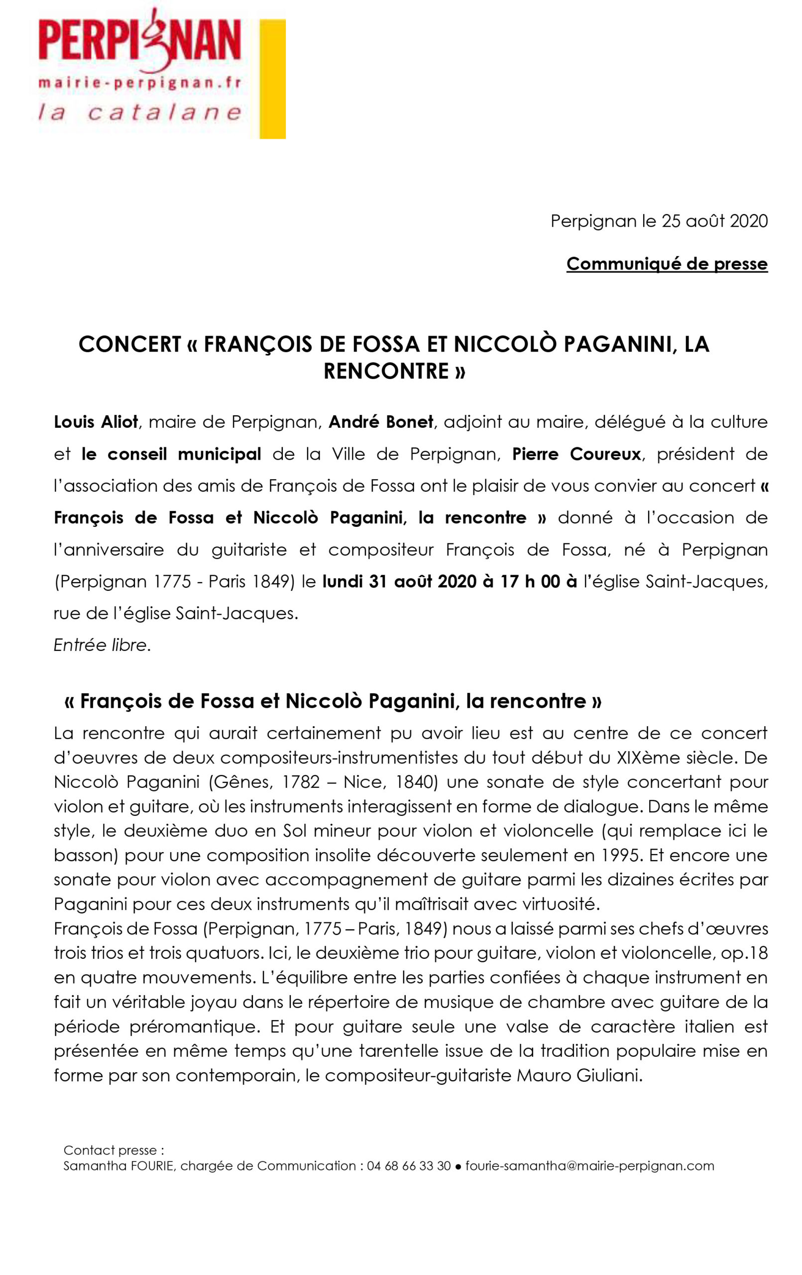 CP Concert« François de Fossa et Niccolò Paganini, la rencontre »