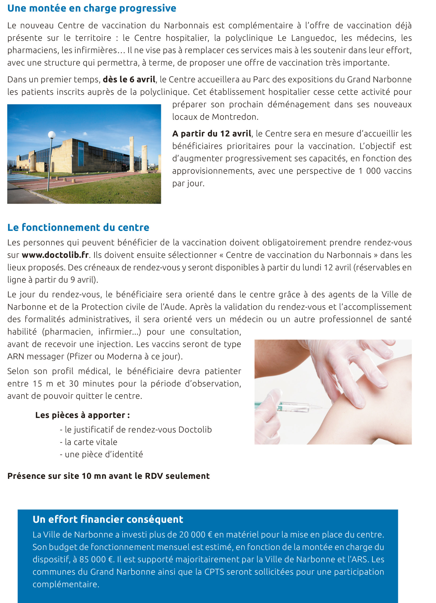 Centre de vaccination du Narbonnais
