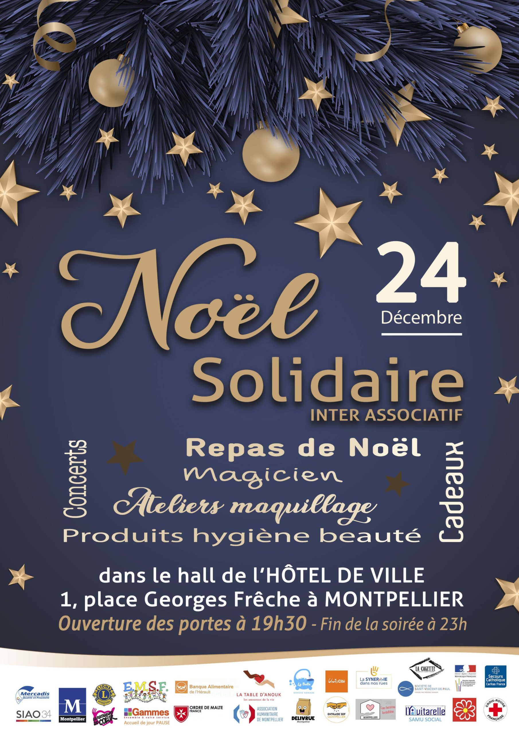 « Noël Solidaire » : un repas organisé le 24 décembre à l’Hôtel de Ville pour les plus démunis