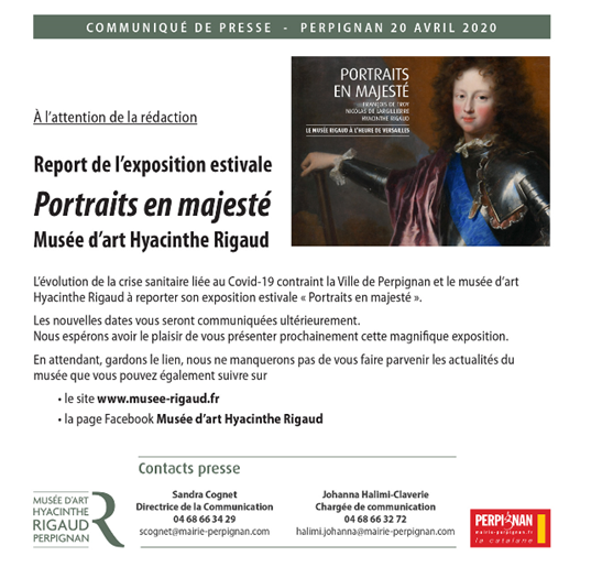 Report de l’expositions Portraits en Majesté – Musée d’art Hyacinthe Rigaud – PERPIGNAN