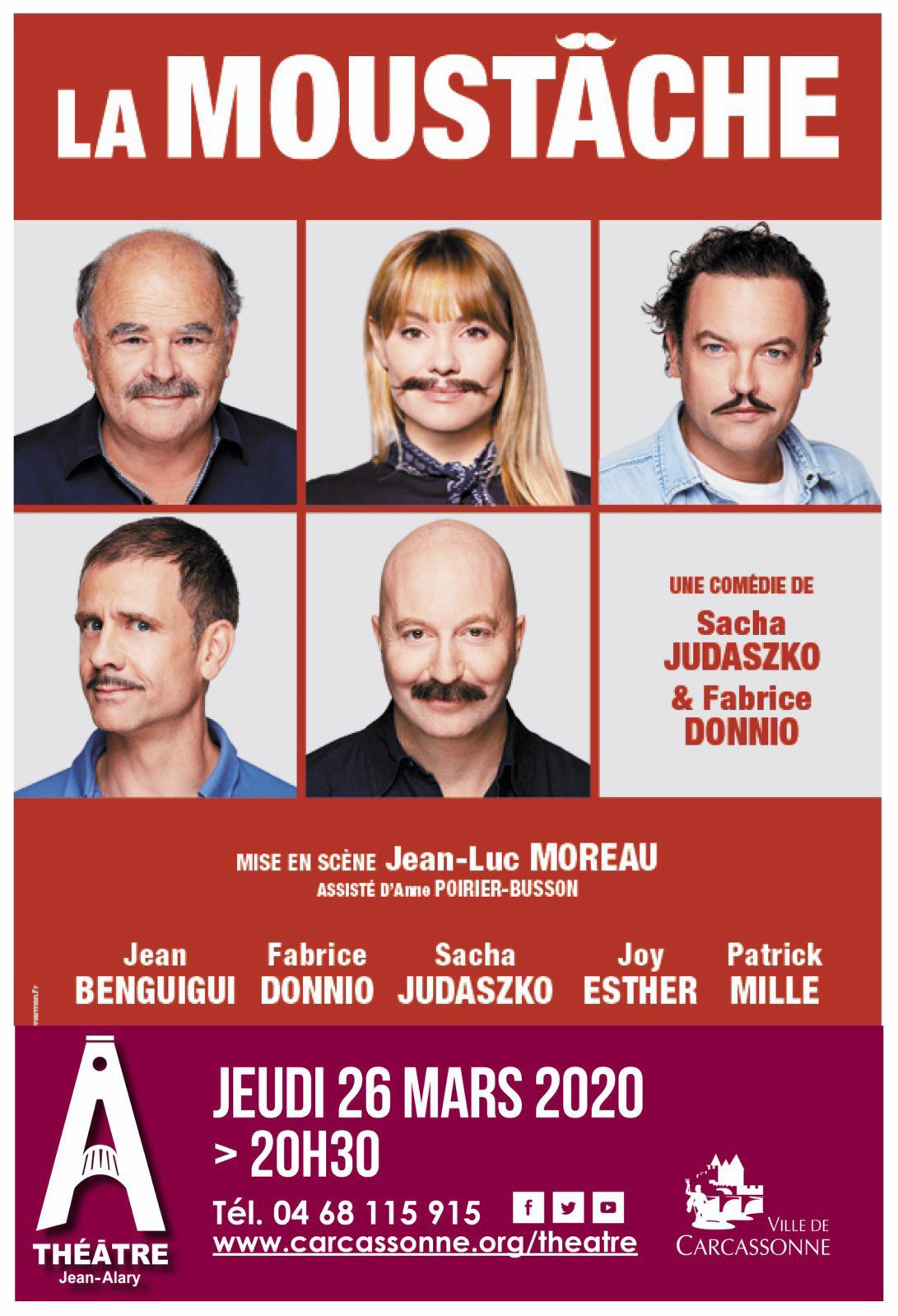 Communiqué de PRESSE : Report pièce LA MOUSTÂCHE – Théâtre Jean-Alary
