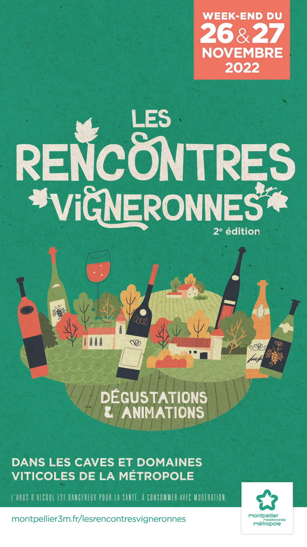 Communiqué de presse : Montpellier Méditerranée Métroole organise la 2e édition des Rencontres Vigneronnes, samedi 26 et dimanche 27 novembre 2022